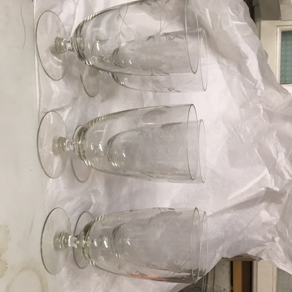 Set of 6 princess house footed water goblets - Picture 2 of 2